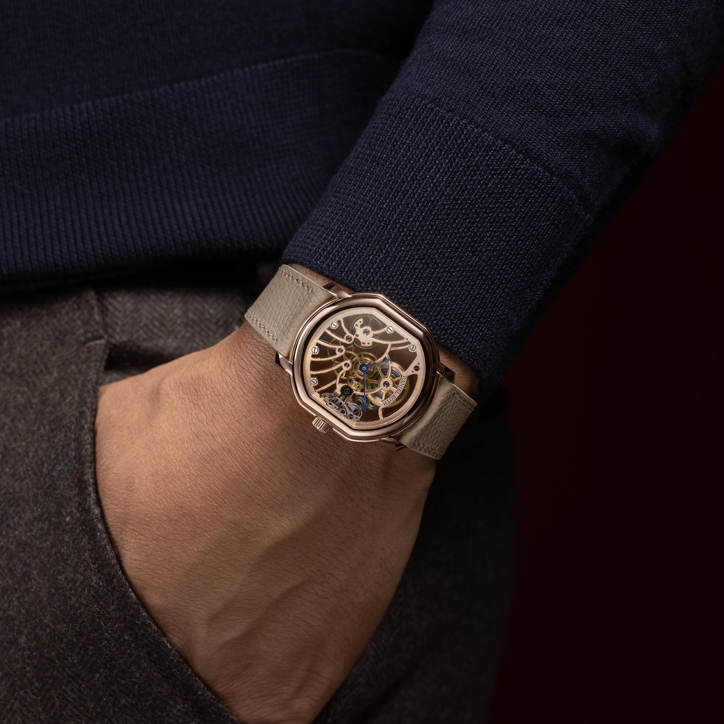 DANIEL ROTH Extra Plat Rose Gold Skeleton
